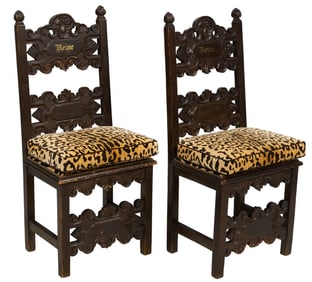 Pair of Spanish Renaissance Revival Style Chairs