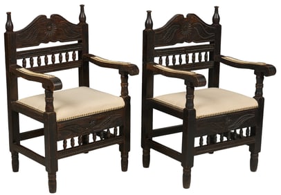 Pair of Carved Armchairs