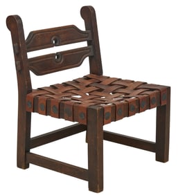 William Spratling Style Leather Strap Chair