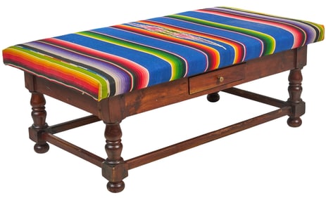 Serape Upholstered Ottoman with Drawer