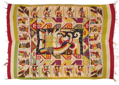 Hand-Woven Zapotec Style Rug, 7 ft. 8 in. x 5 ft. 5 in.