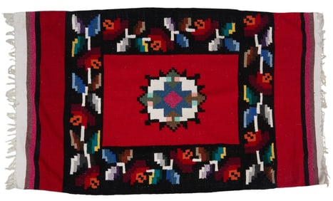 Vintage Handwoven Mexican Blanket