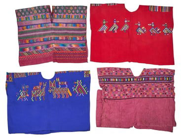 (4) Embroidered Huipils