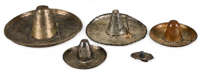 (5) Metal Sombreros