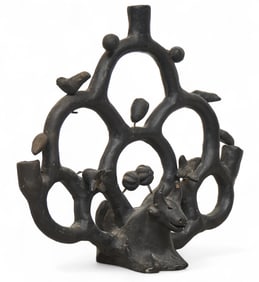 Barro Negro Cow Candelabra