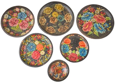 (6) Mexican Batea Trays