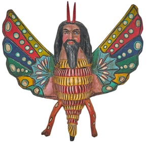 Mexican Folk Art Man-Butterfly Mask