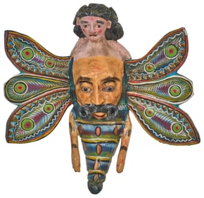 Mexican Folk Art Man-Butterfly Mask