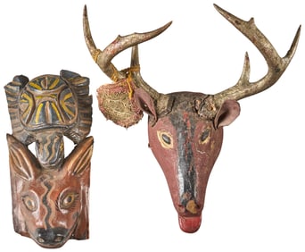 (2) Mexican Folk Art Masks