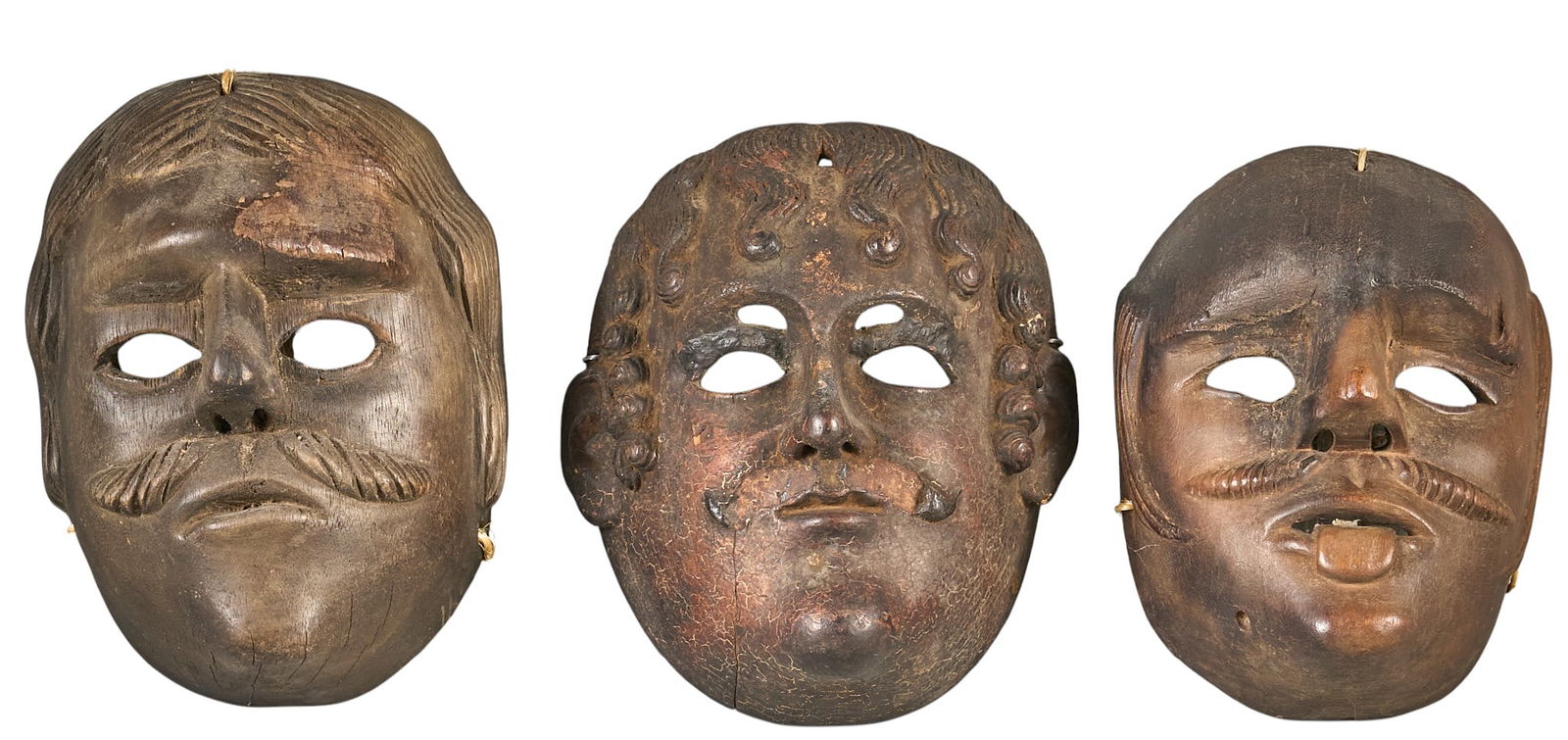 (3) Vintage Mexican Folk Art Masks (1 of 5)