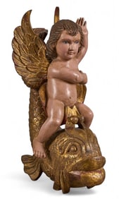 Mexican Baroque Cherub Sculpture