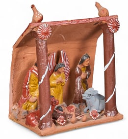 Vintage Mexican Folk Art Nativity Scene