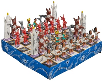 Ocumicho Ceramic Chess Set