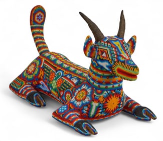 Huichol Beaded Deer Sculpture