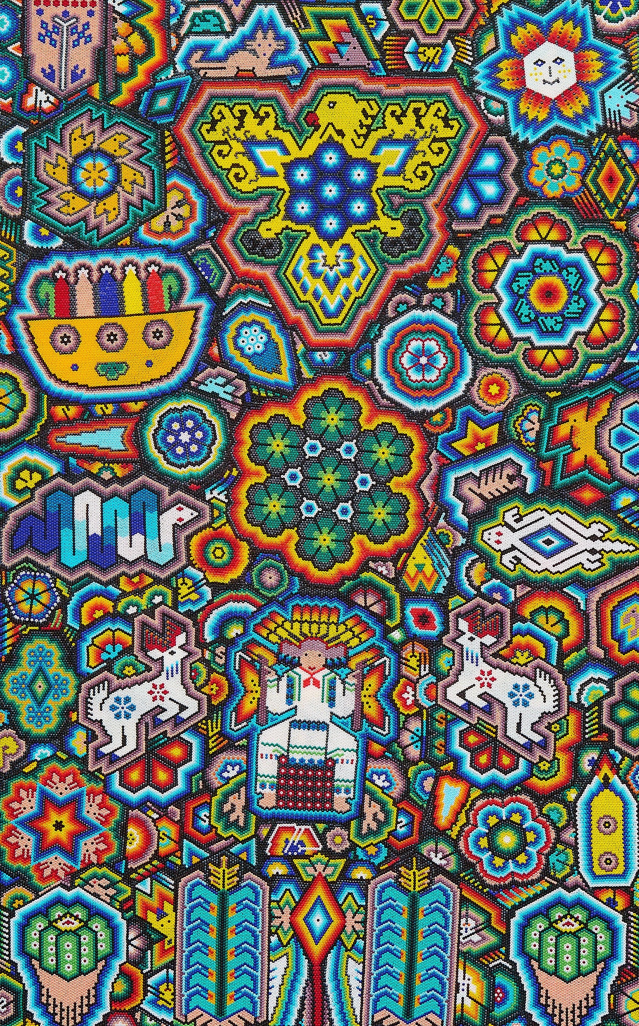 Huichol Beaded Artwork, Deer Spirit (1 of 5)