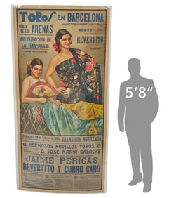 1934 Spanish Bullfighting Poster, Plaza de las Arenas, Barcelona