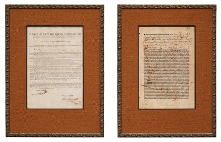 Pair of Framed Spanish Colonial Documents