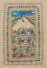 Plasido Ascencio, Papel Amate Funerary Scene