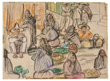 Marion Greenwood, Market Mural Study, c. 1933