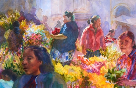 Carol Koutnik, Guatemalan Market Scene
