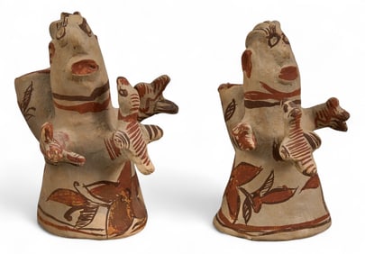 Pair of Mexican Folk Art Candle Holders