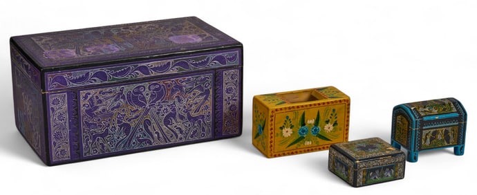 (4) Mexican Lacquerware Boxes