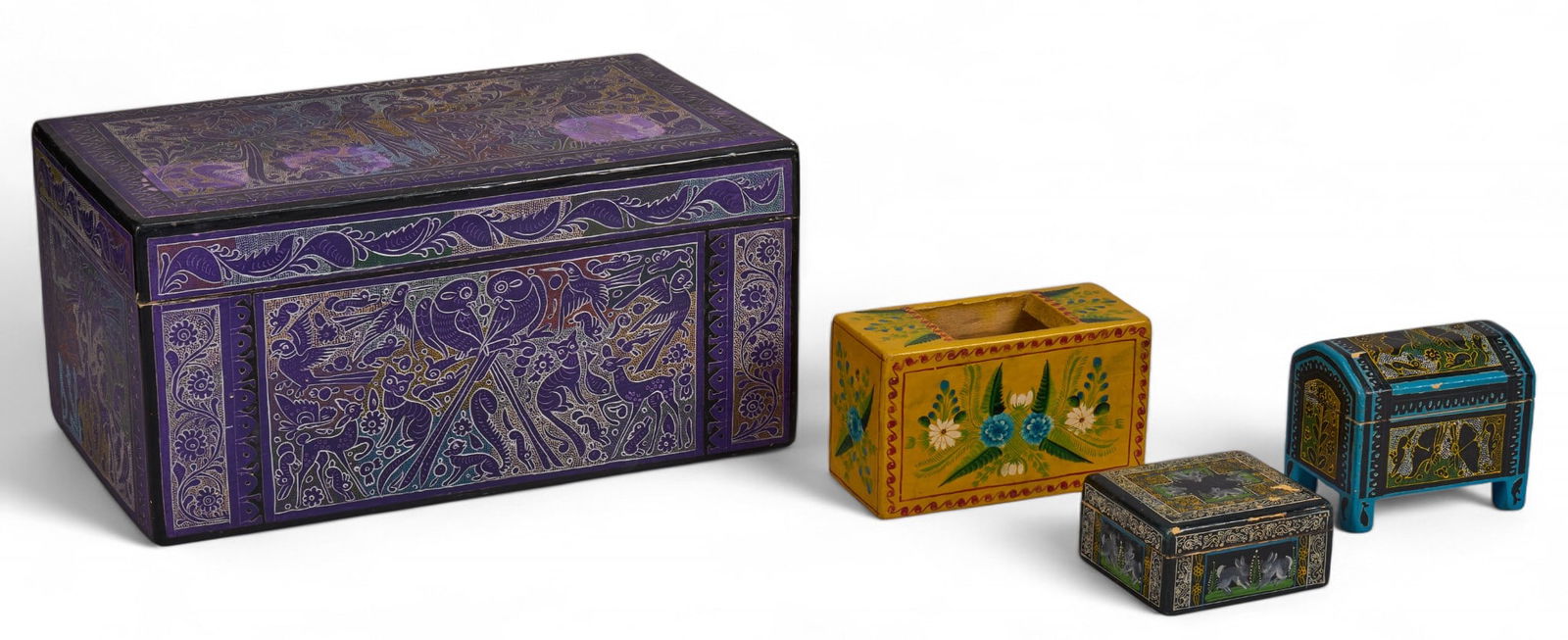 (4) Mexican Lacquerware Boxes (1 of 8)