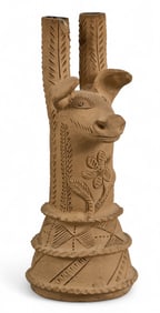 Mexican Folk Art Ceramic Candelabra