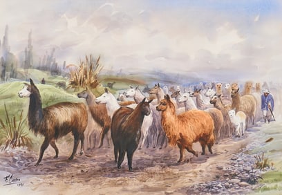 F. Castro, Llamas Watercolor
