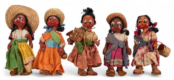 (5) Mexican Folk Art Munecas