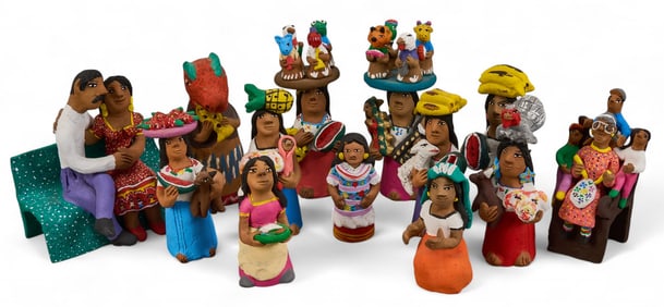 Collection of (13) Signed Josefina Aguilar Figures