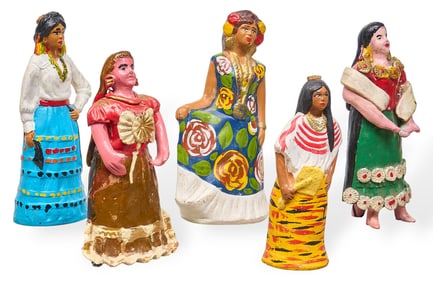 (5) Vintage Mexican Ceramic Figures