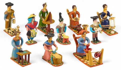 (10) Painted Ceramic Figures