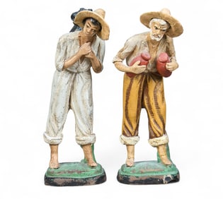 Pair of Mexican Folk Art Farmer Figures