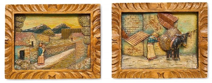 Pair of Mexican Bas-Relief