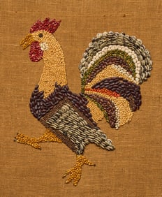 Gallo Made of Beans, Corn, and Seeds