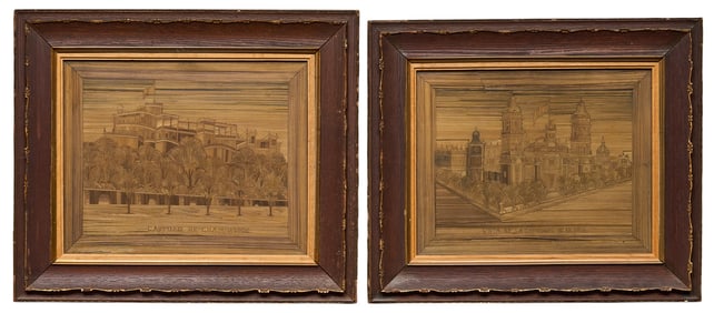 Pair of Mexican Popotillio Mosaics