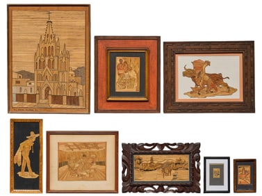 (8) Mexican Popotillio Straw Mosaics