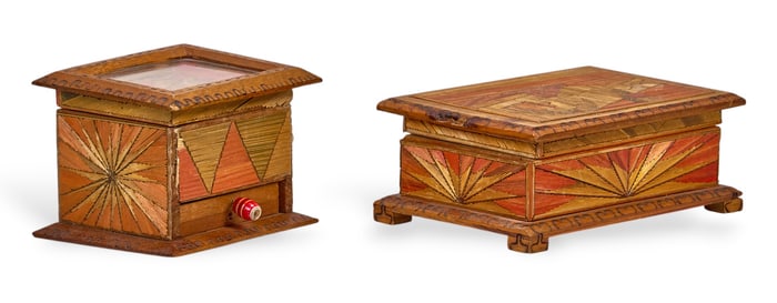 (2) Mexican Popotillio Straw Boxes