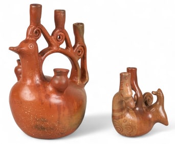 (2) Mexican Folk Art Bird Candelabras