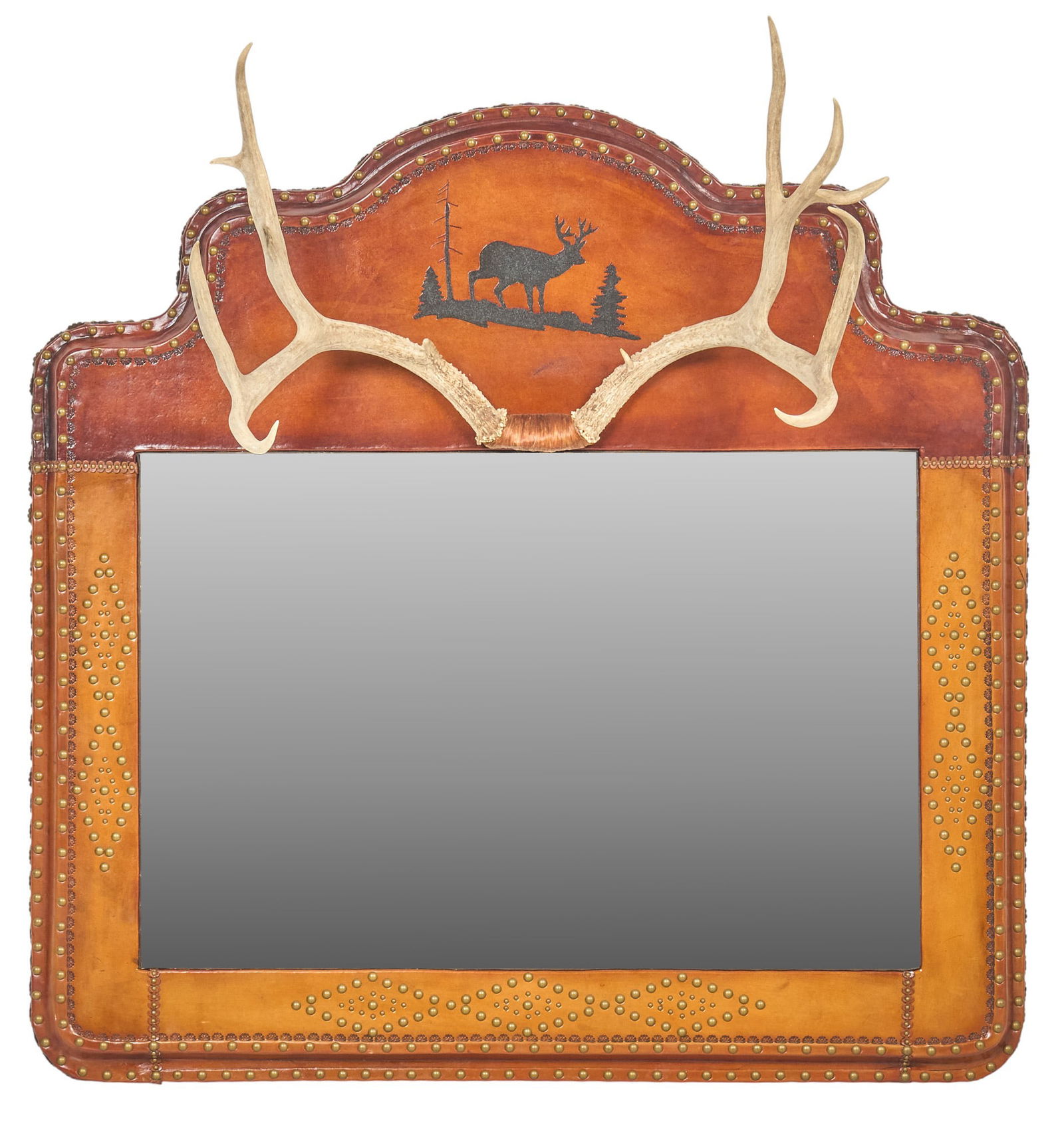 Antler and Leather Custom Mirror (1 of 5)