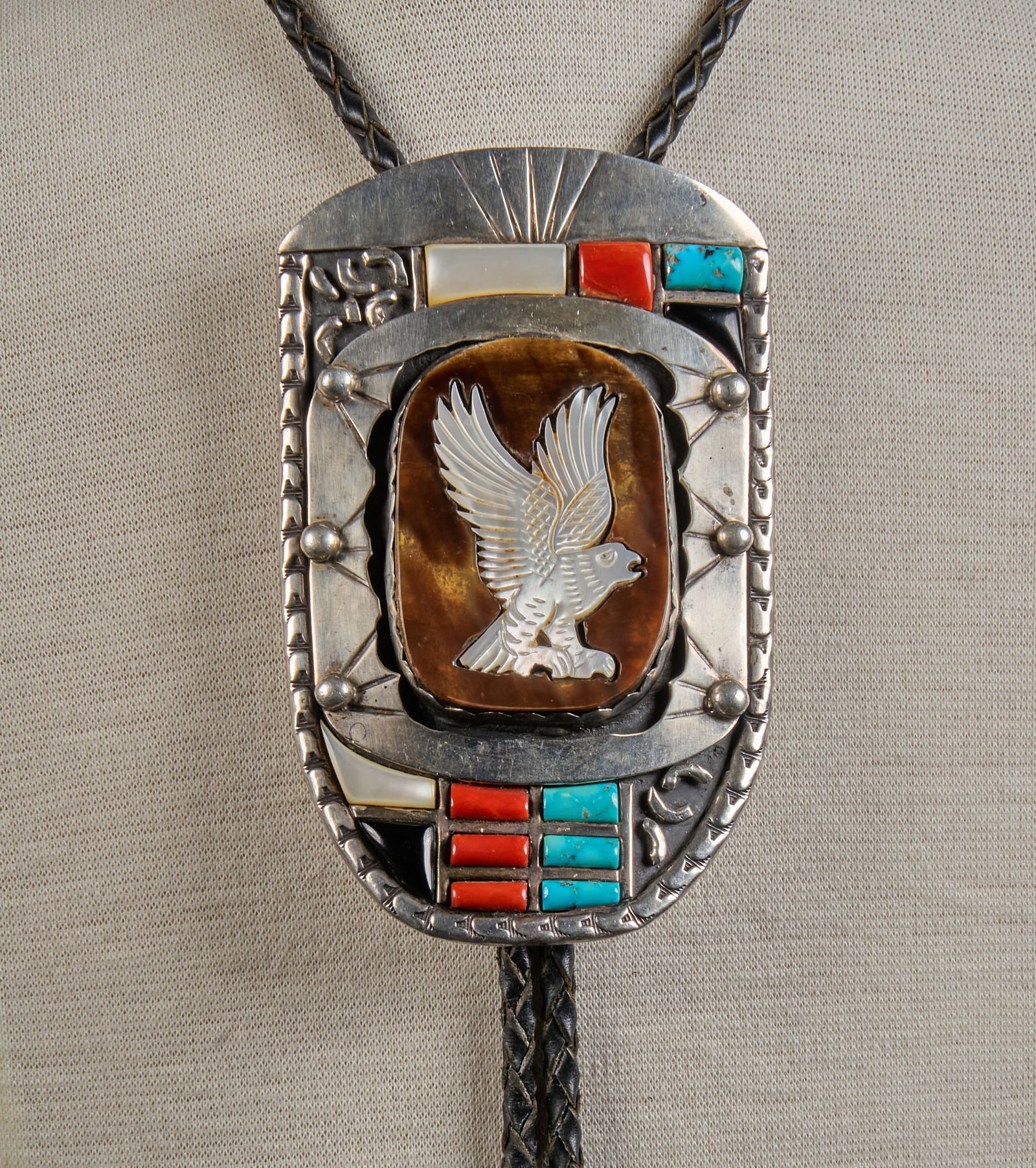 Multi-Stone Eagle Bolo Tie (1 of 6)