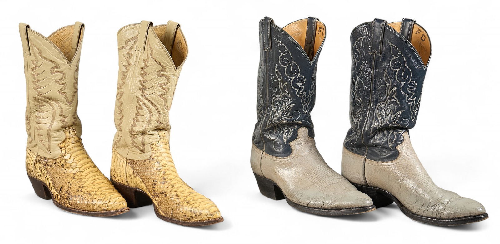 (2) Pairs of Justin Cowboy Boots (1 of 8)