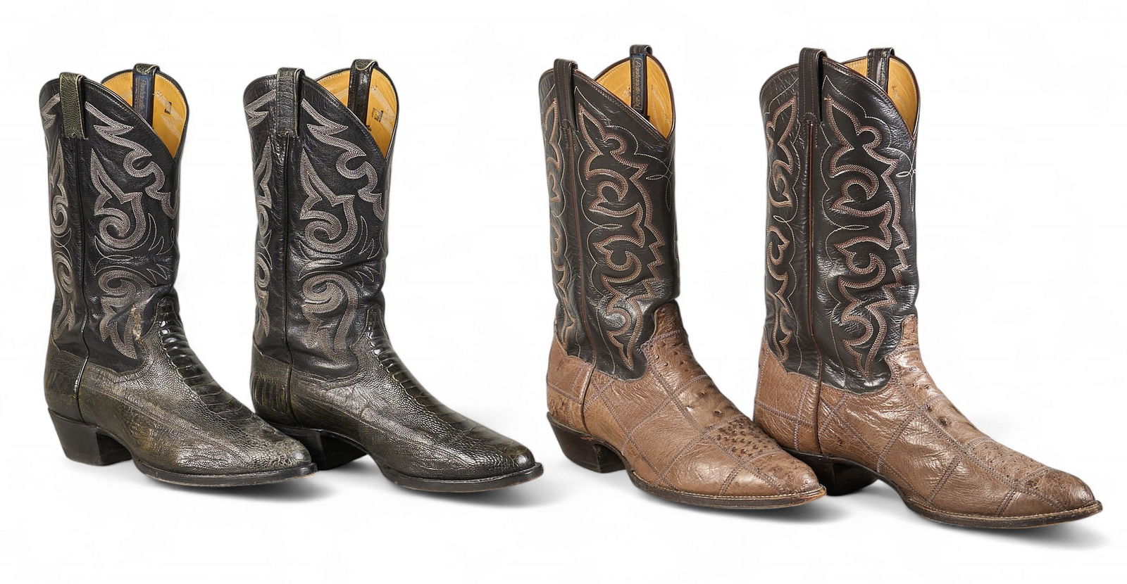 (2) Pairs of Panhandle Slim Ostrich Skin Cowboy Boots (1 of 6)