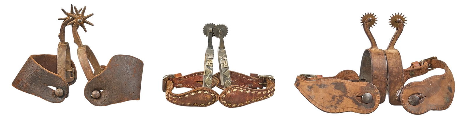 (3) Pairs of Leather Spurs (1 of 6)