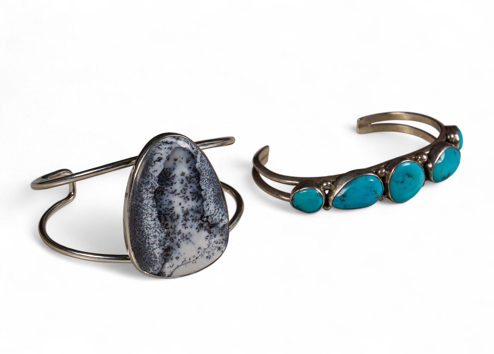 (2) Sterling & Gemstone Cuffs (1 of 5)