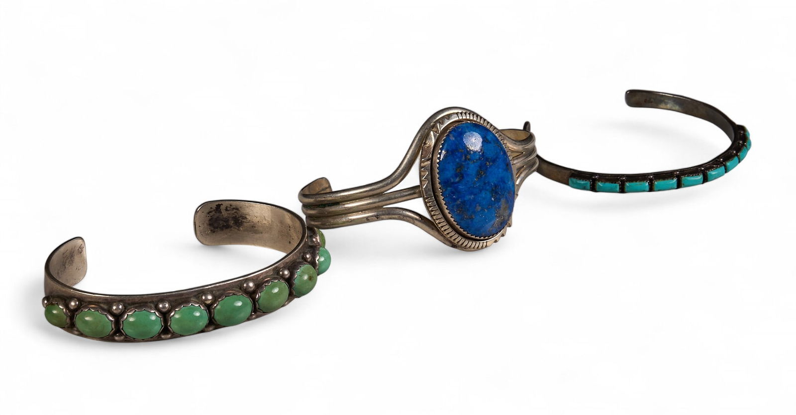 (3) Sterling Silver Inlaid Cuffs (1 of 7)