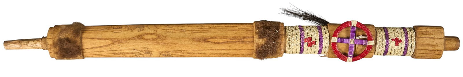 Wooden Pipe Stem with Medicine Wheel (1 of 6)