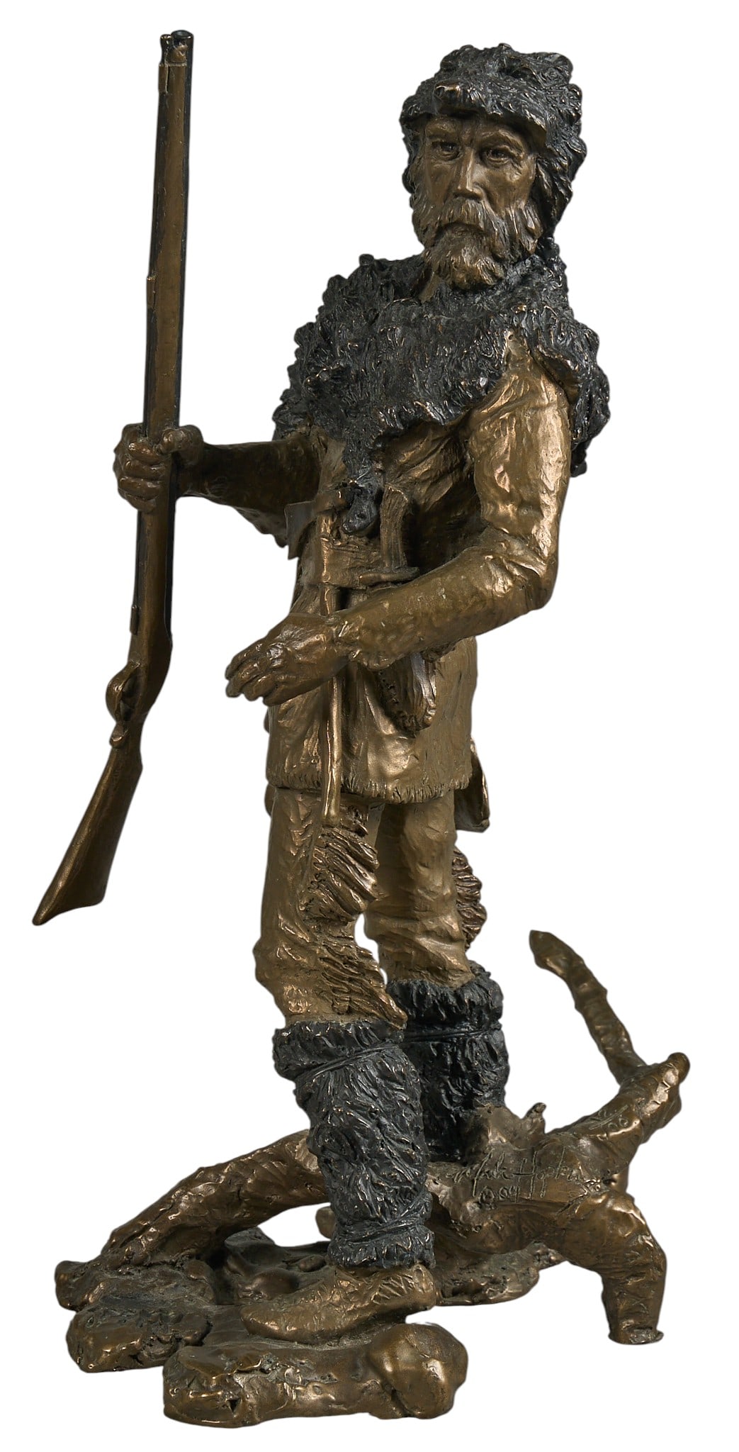 Mark Hopkins, "A Keen Ear": Mark Hopkins (Amer., b. 1965), "A Keen Ear", artist-cast bronze sculpture,freestanding, ed. 12/100, dated 2004 height