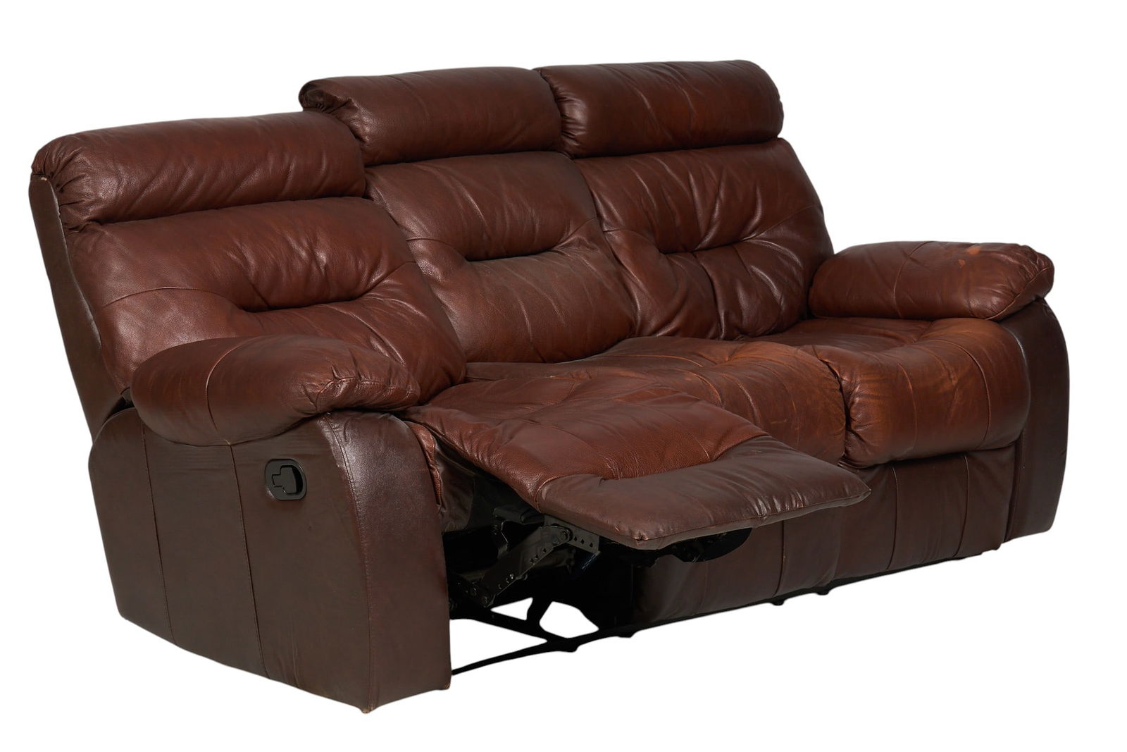 Brown Leather Reclining Sofa (1 of 4)